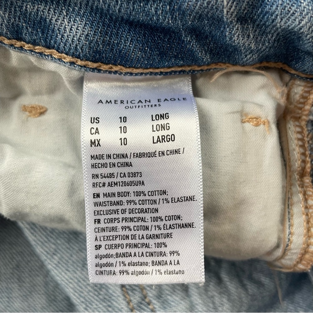 American Eagle Distressed Patchwork Mom Straight … - image 8